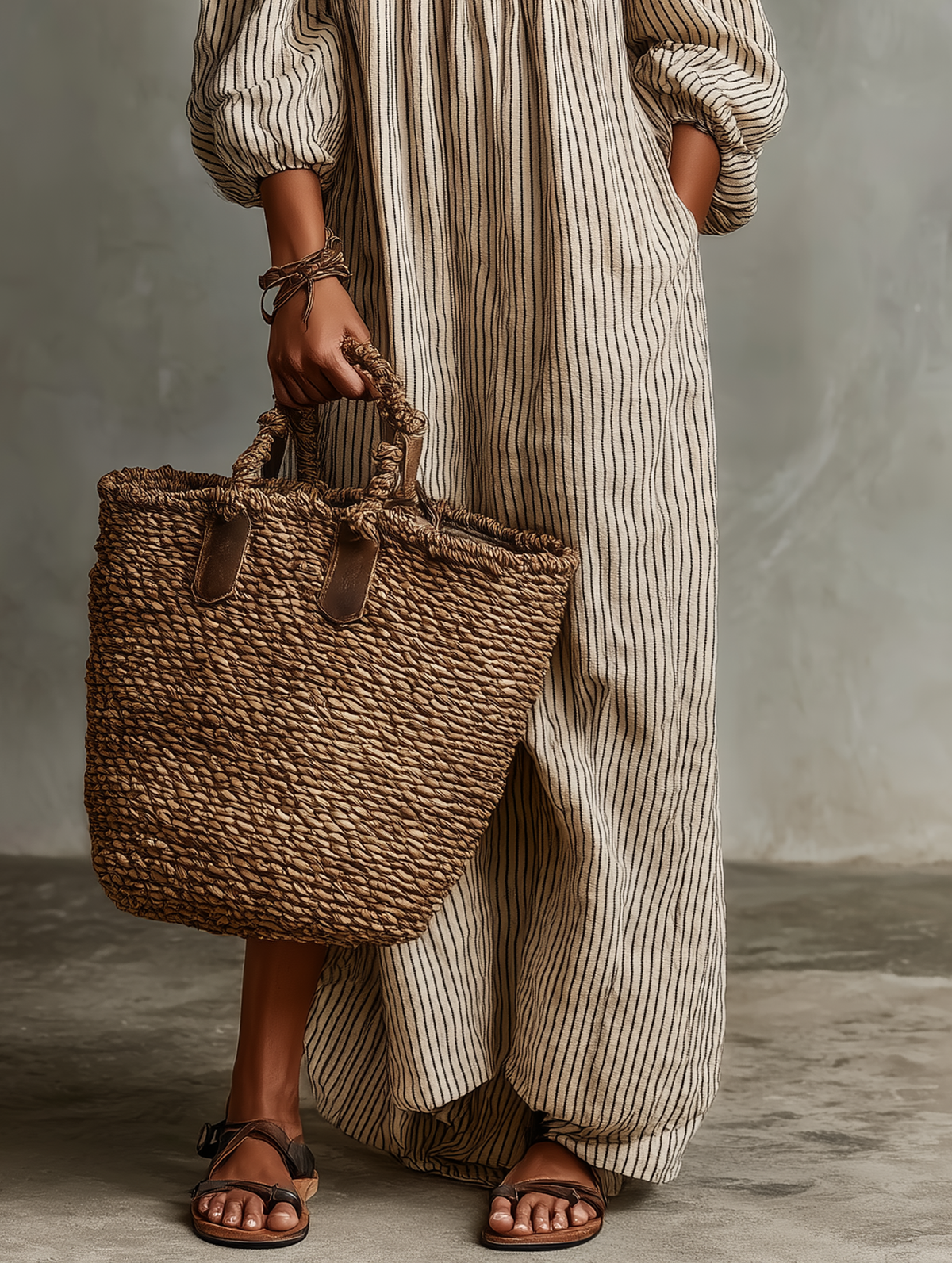BEATRICE LUCCA | CARMEN ABITO LUNGO IN COTONE E LINO OFF-SHOULDER DA DONNA