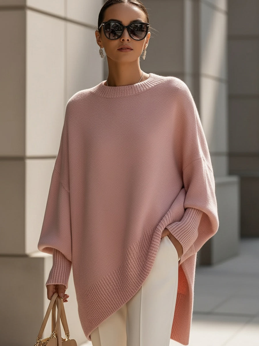 Jennifer | Maglione Oversize Drappeggiato con Scollo Ampio