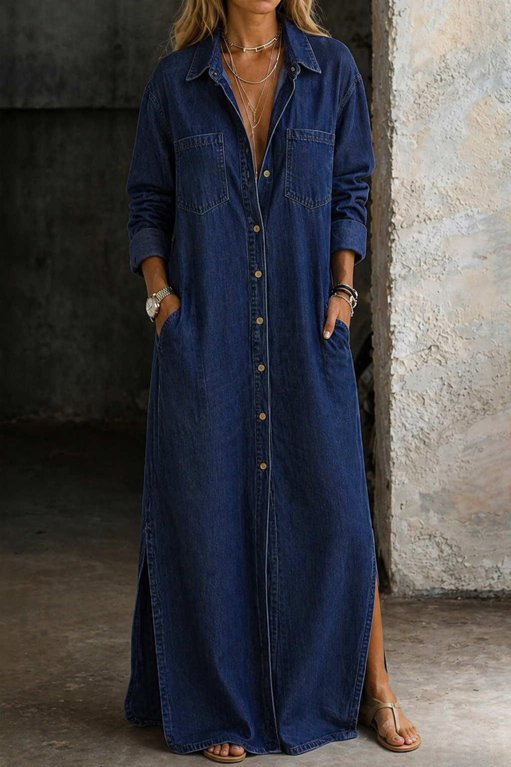 BEATRICE LUCCA | DELANA ABITO IN DENIM CON BOTTONI DA DONNA