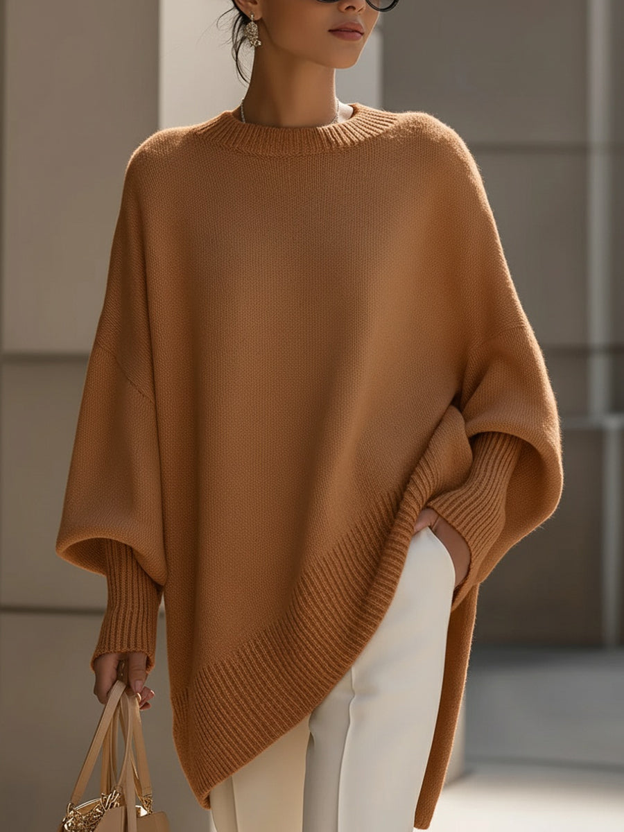Jennifer | Maglione Oversize Drappeggiato con Scollo Ampio