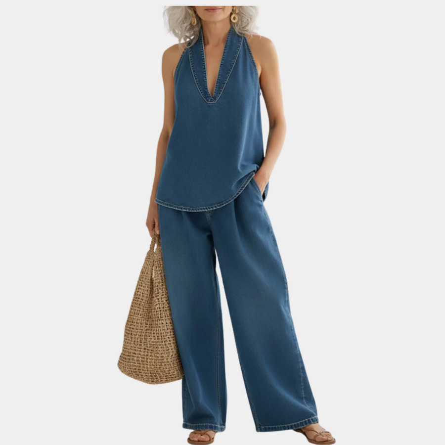 BEATRICE LUCCA | IVY SET GEMELLARE IN DENIM EFFETTO VINTAGE DA DONNA