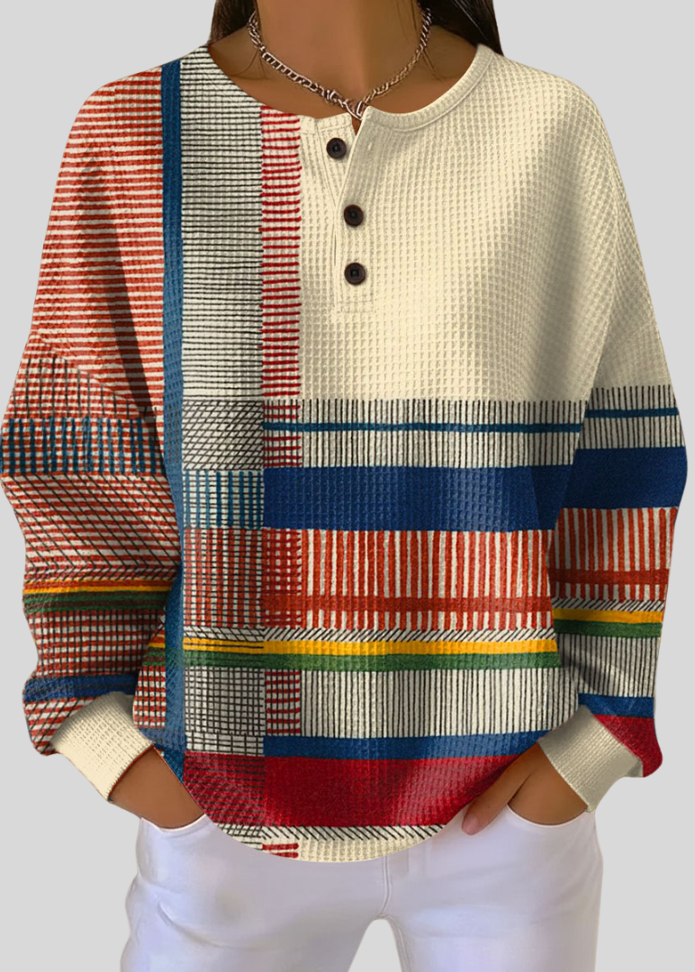 Grace | Maglia Henley a Righe Color Block