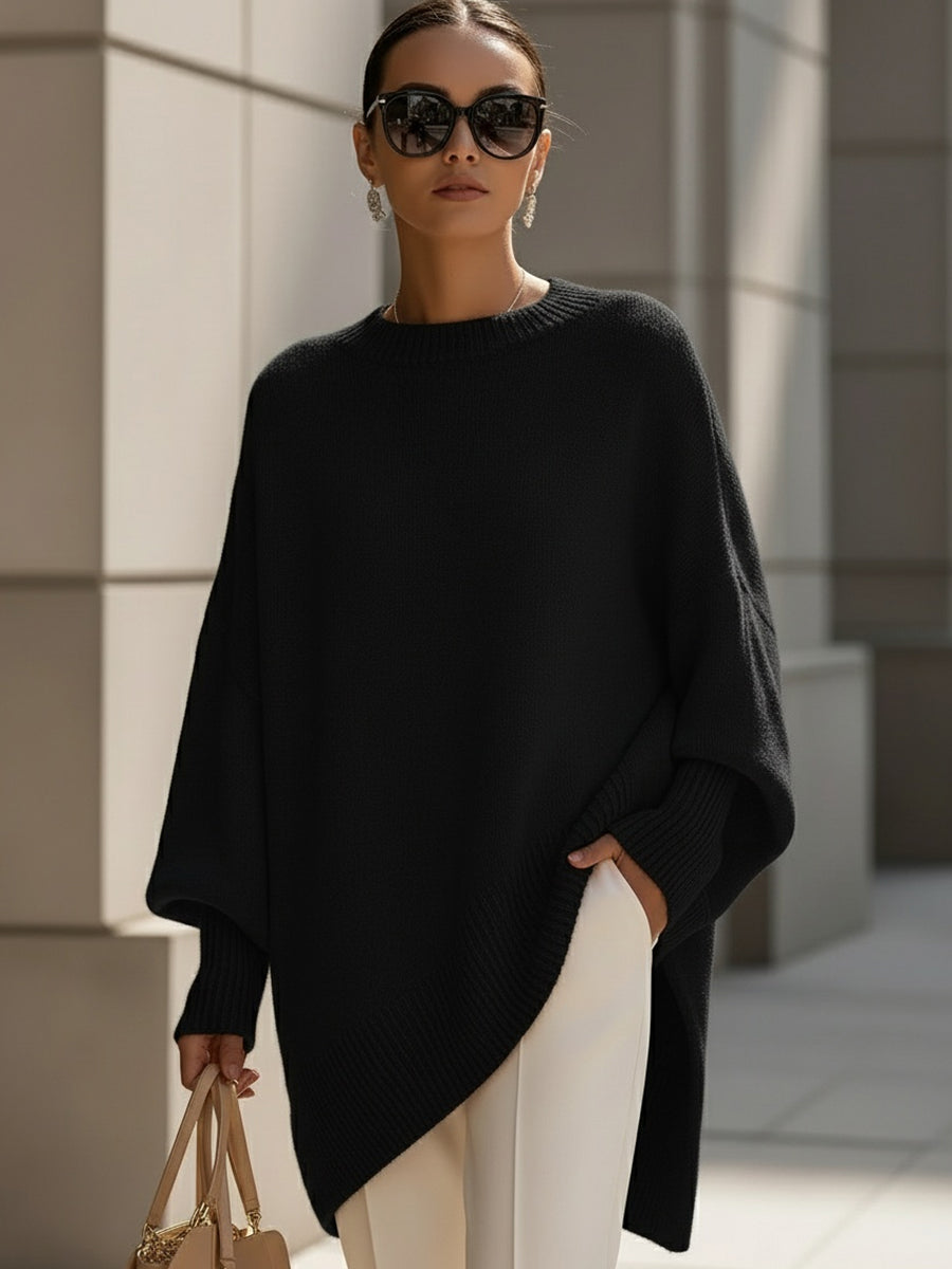 Jennifer | Maglione Oversize Drappeggiato con Scollo Ampio
