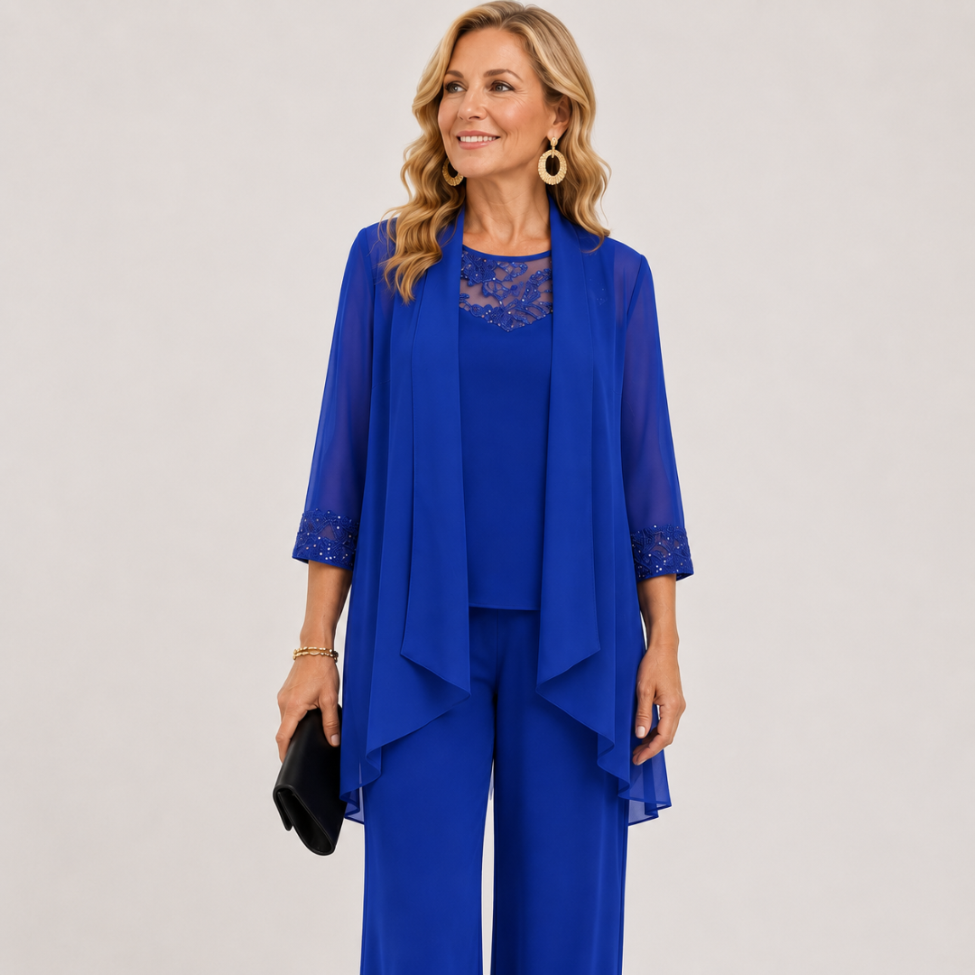 Elena | Completo con Giacca Fluida e Pantaloni Palazzo