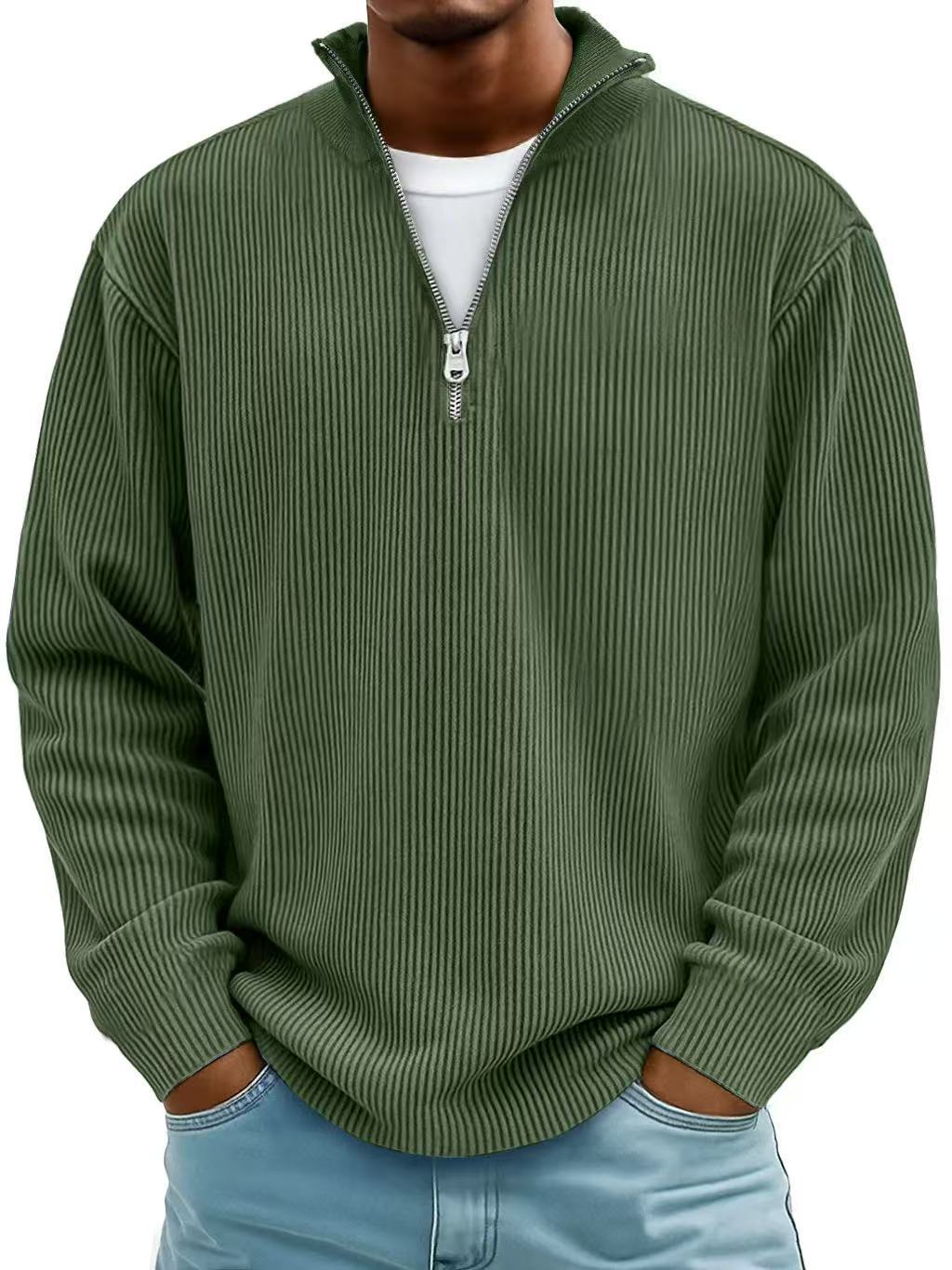 Marco | Maglione a Coste con Collo Zip