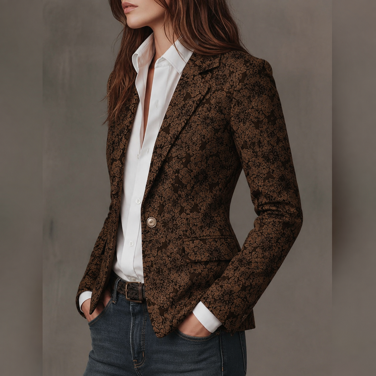 Hélène | Blazer Avvitato con Motivo Jacquard