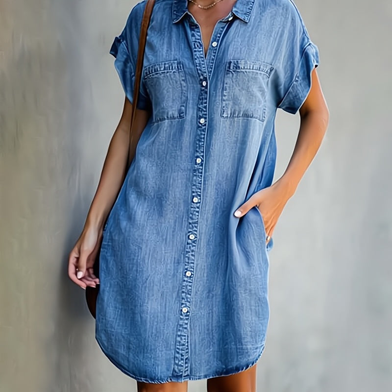 BEATRICE LUCCA | ELENI ABITO IN DENIM CON BOTTONI DA DONNA
