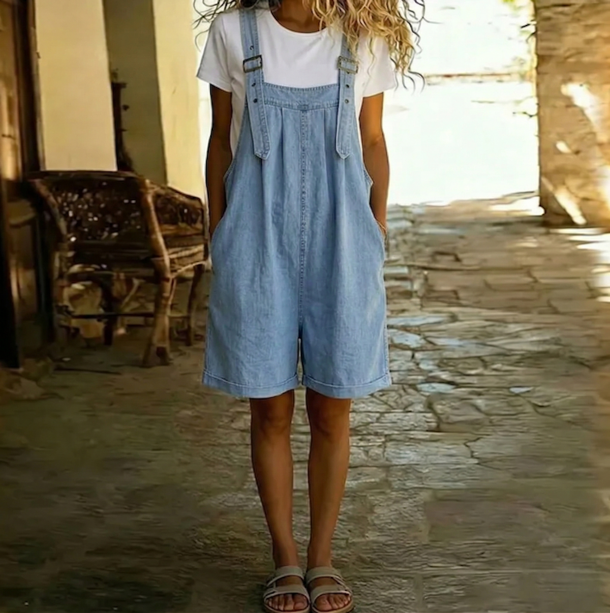 BEATRICE LUCCA | CLARA SALOPETTE IN DENIM EFFETTO VINTAGE DA DONNA