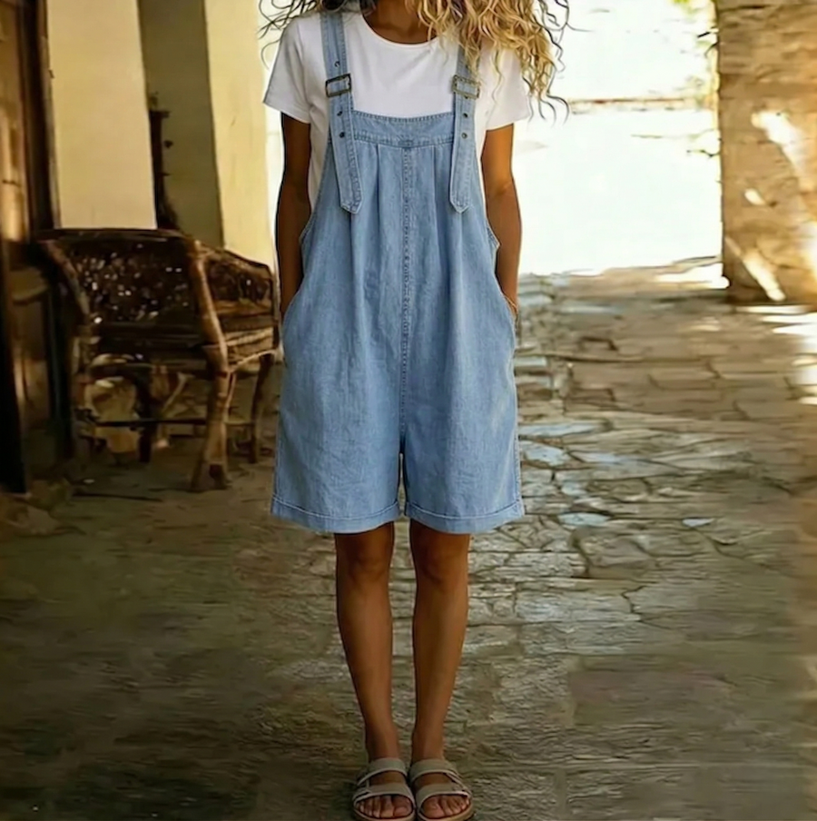 BEATRICE LUCCA | CLARA SALOPETTE IN DENIM EFFETTO VINTAGE DA DONNA