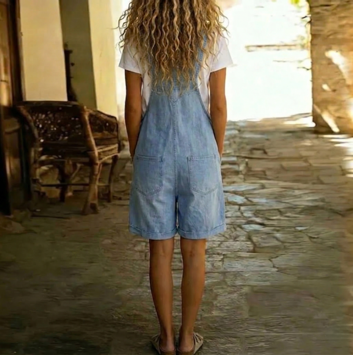 BEATRICE LUCCA | CLARA SALOPETTE IN DENIM EFFETTO VINTAGE DA DONNA