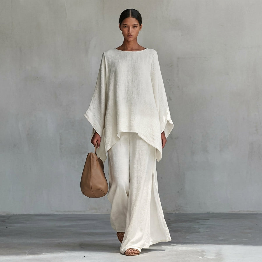 BEATRICE LUCCA | CRISTINA COMPLETO DI DUE PEZZI CON MANICHE LUNGHE E PANTALONI LARGHI DA DONNA