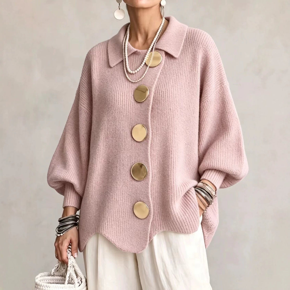 Isadora | Cardigan Oversize con Collo