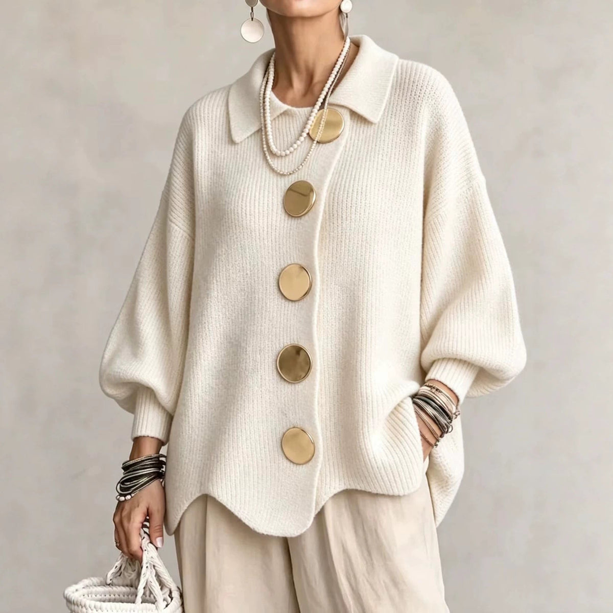 Isadora | Cardigan Oversize con Collo