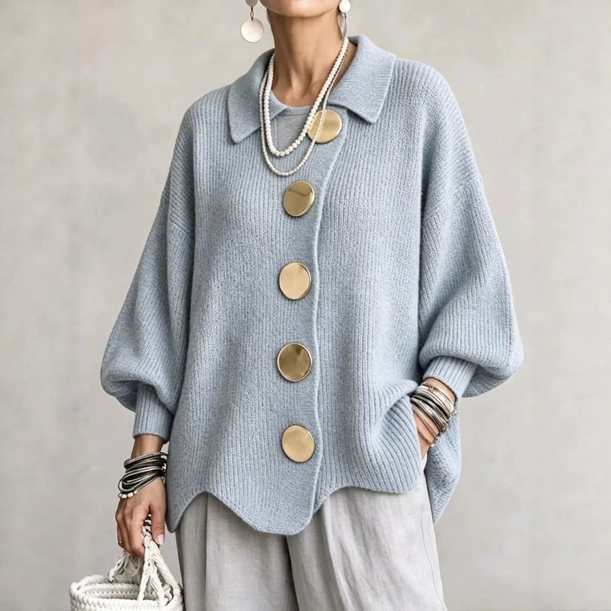 Isadora | Cardigan Oversize con Collo
