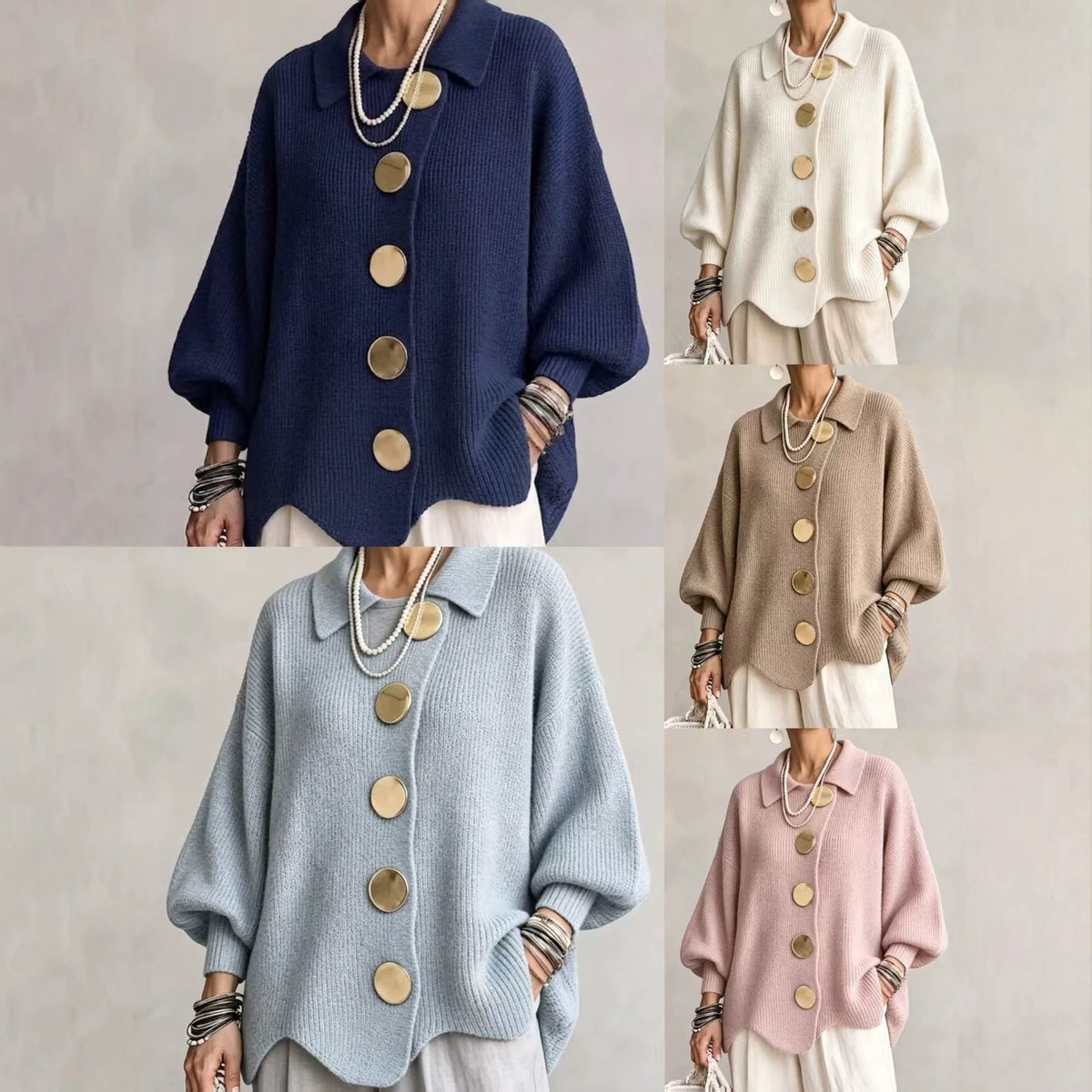 Isadora | Cardigan Oversize con Collo