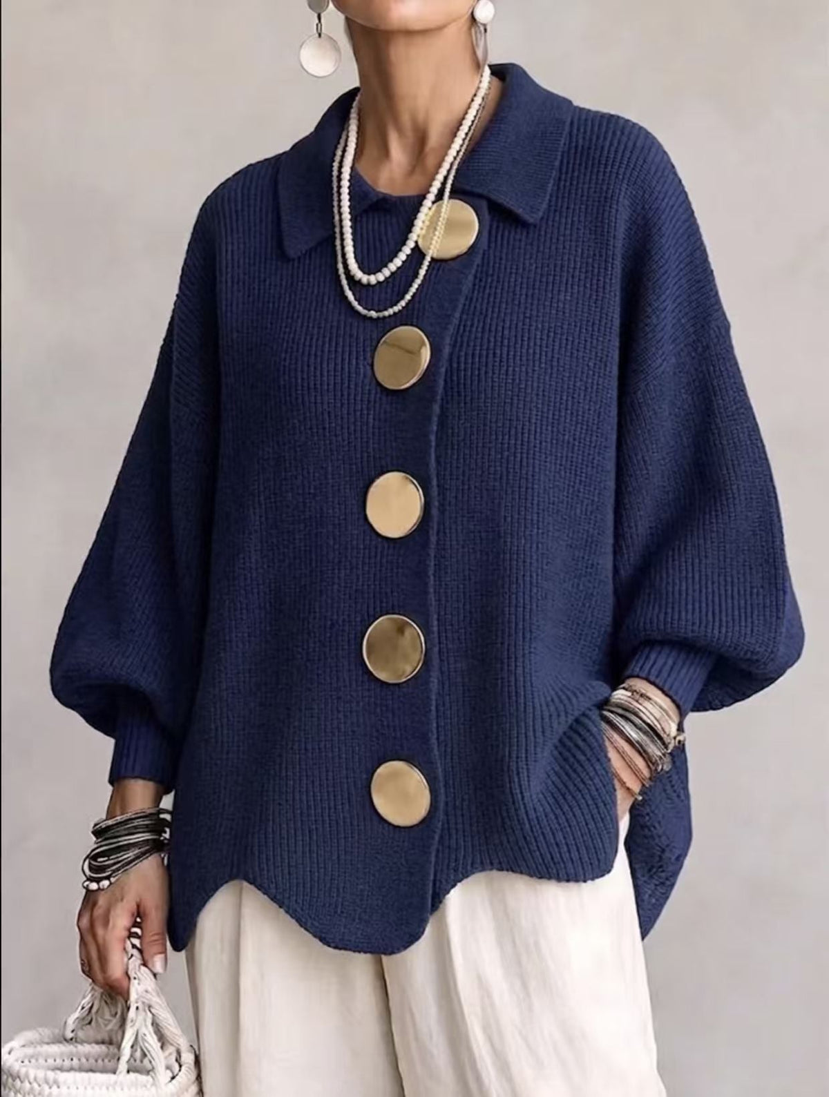 Isadora | Cardigan Oversize con Collo