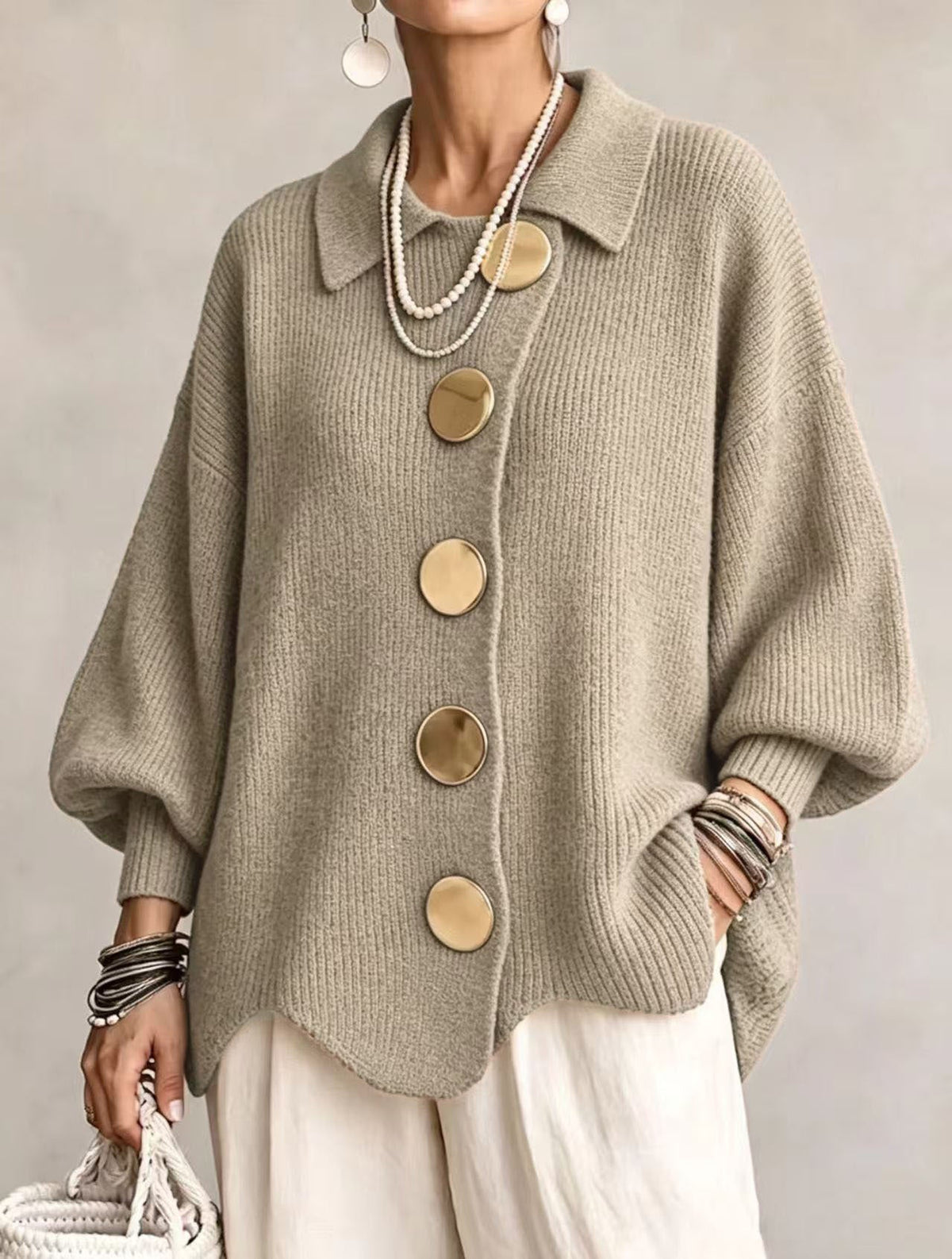 Isadora | Cardigan Oversize con Collo