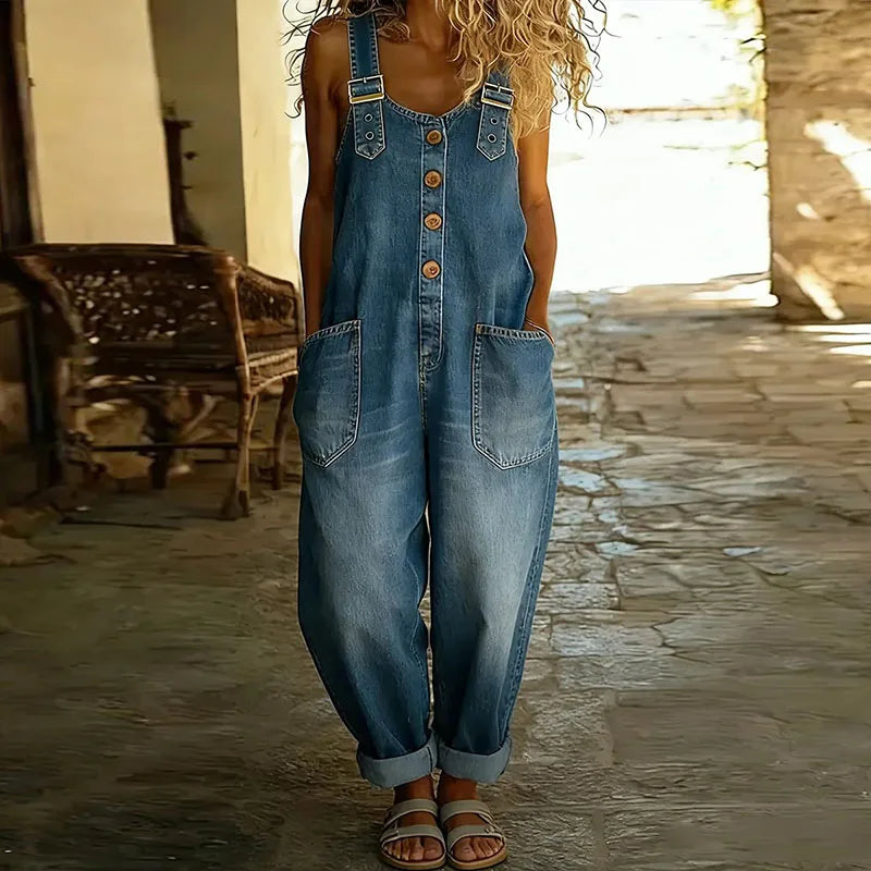 BEATRICE LUCCA | MAE SALOPETTE IN DENIM VINTAGE DA DONNA