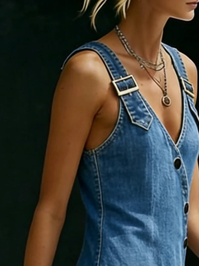 BEATRICE LUCCA | VERA ABITO LUNGO IN DENIM CON BOTTONI DA DONNA