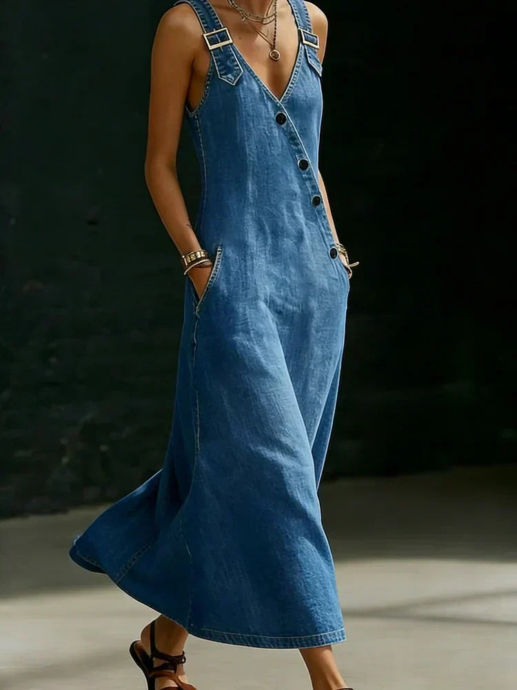 BEATRICE LUCCA | VERA ABITO LUNGO IN DENIM CON BOTTONI DA DONNA