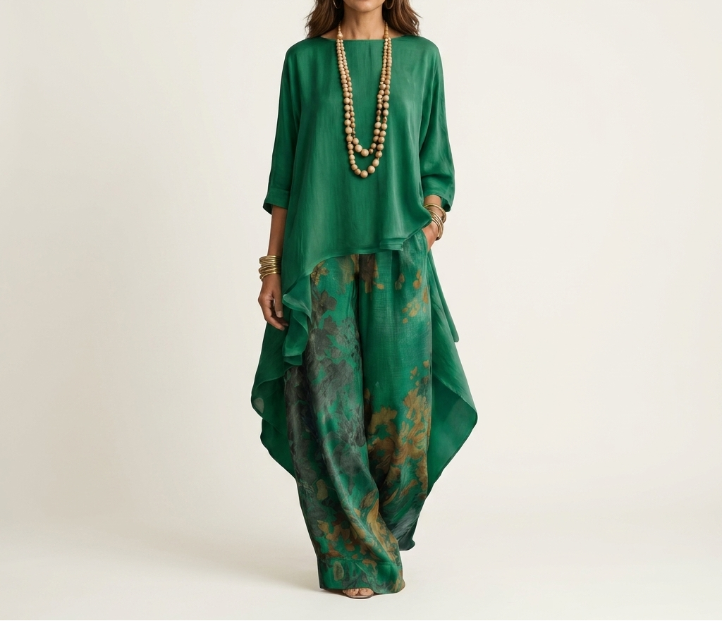 BEATRICE LUCCA | COMPLETO KIMONO BIANCO E BLU NAVY DA DONNA