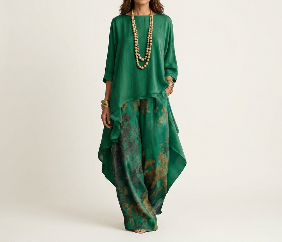 BEATRICE LUCCA | COMPLETO KIMONO BIANCO E BLU NAVY DA DONNA