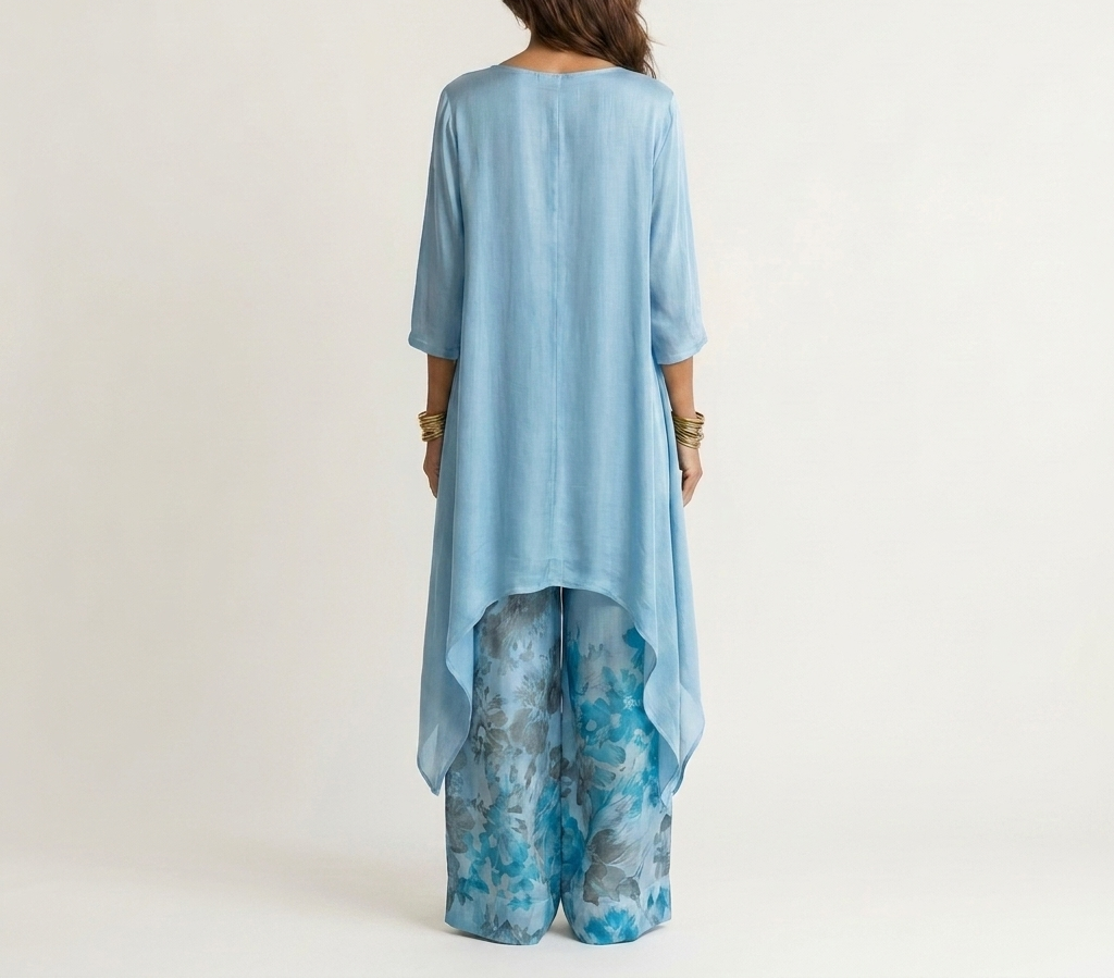 BEATRICE LUCCA | COMPLETO KIMONO BIANCO E BLU NAVY DA DONNA