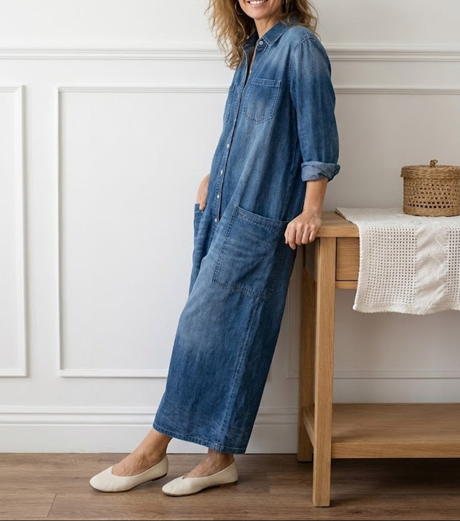 BEATRICE LUCCA | DIANA TUTA IN DENIM VINTAGE CON BOTTONI DA DONNA