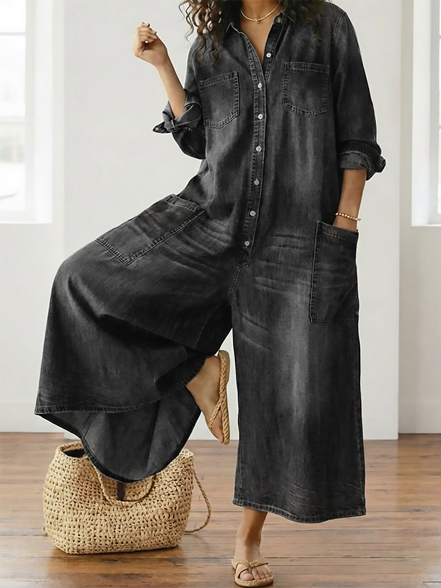 BEATRICE LUCCA | DIANA TUTA IN DENIM VINTAGE CON BOTTONI DA DONNA