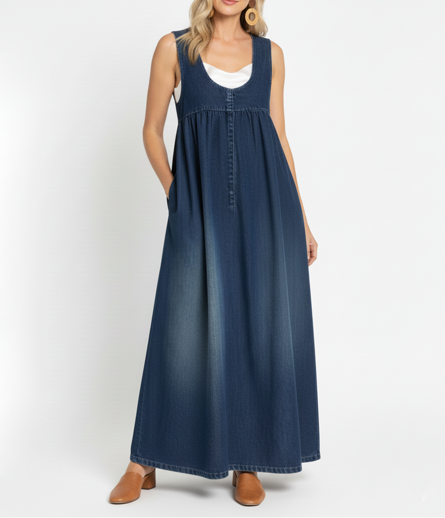 BEATRICE LUCCA | KAREN VESTITO LUNGO IN DENIM VINTAGE DA DONNA