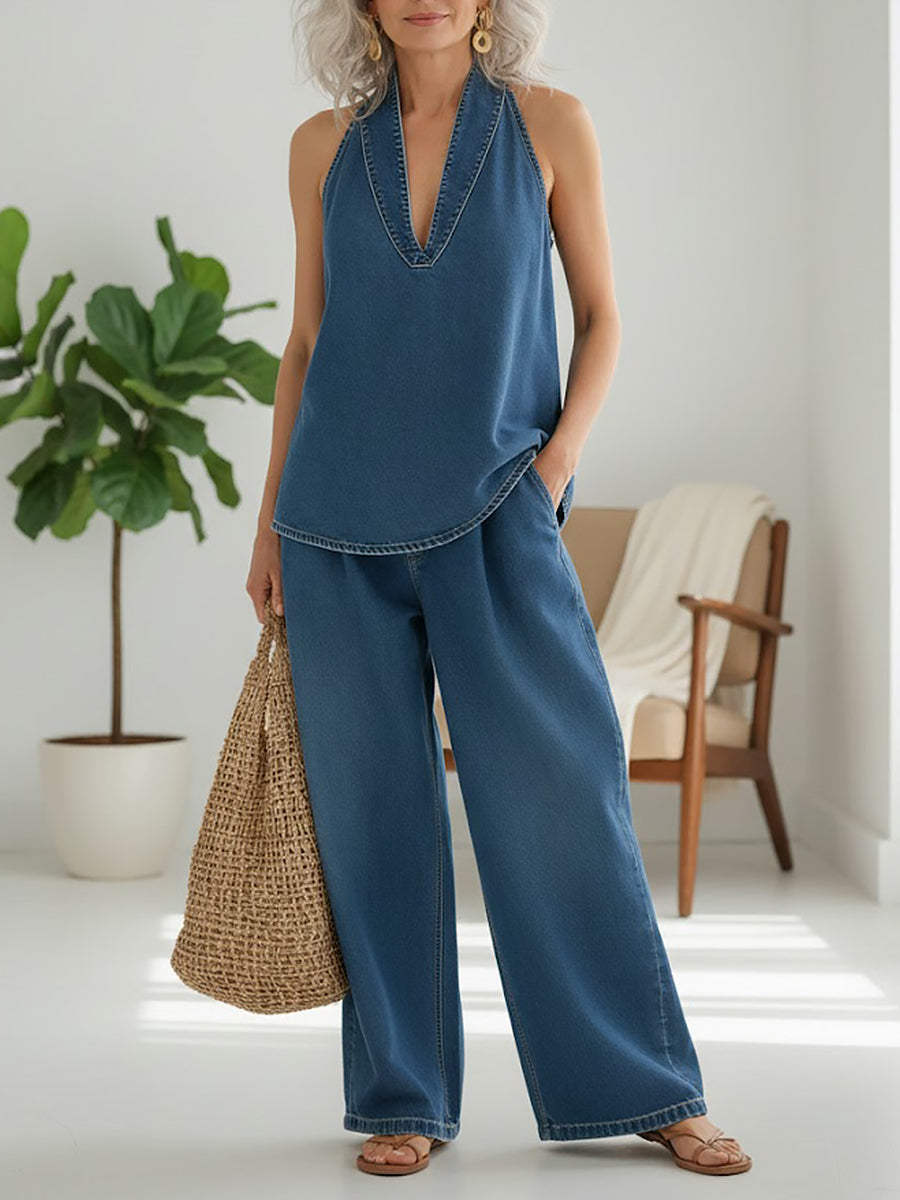 BEATRICE LUCCA | IVY SET GEMELLARE IN DENIM EFFETTO VINTAGE DA DONNA