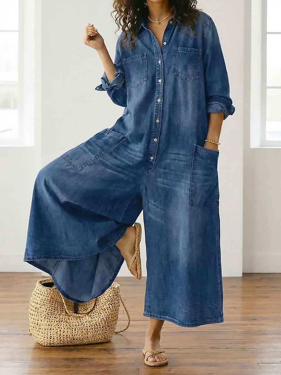 BEATRICE LUCCA | DIANA TUTA IN DENIM VINTAGE CON BOTTONI DA DONNA