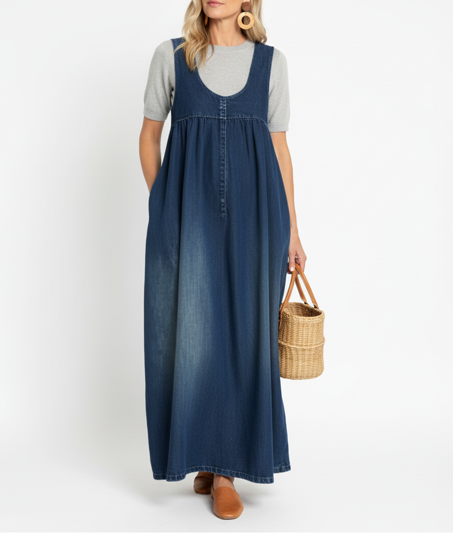 BEATRICE LUCCA | KAREN VESTITO LUNGO IN DENIM VINTAGE DA DONNA
