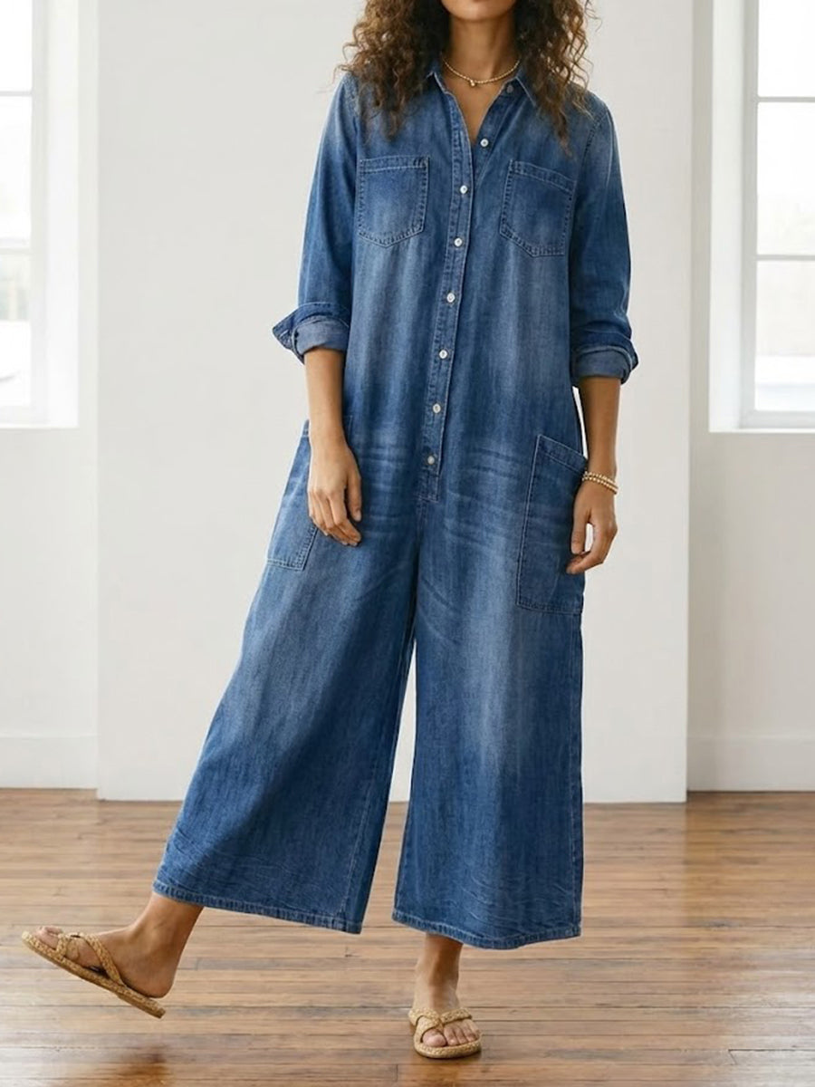 BEATRICE LUCCA | DIANA TUTA IN DENIM VINTAGE CON BOTTONI DA DONNA