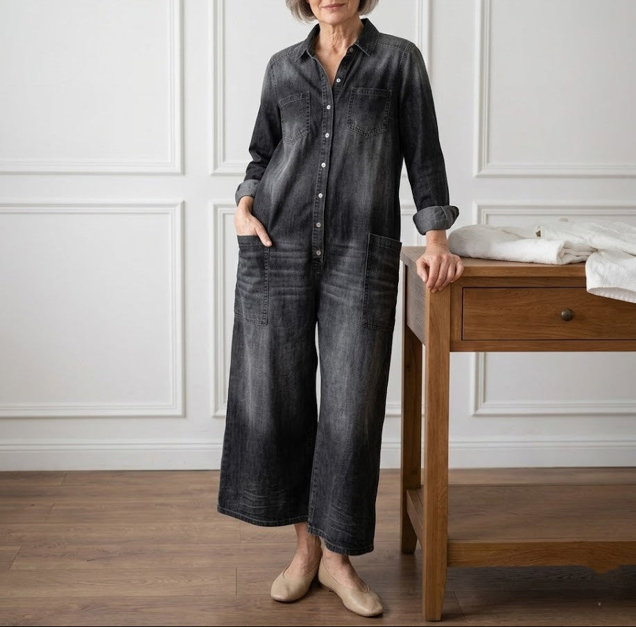BEATRICE LUCCA | DIANA TUTA IN DENIM VINTAGE CON BOTTONI DA DONNA