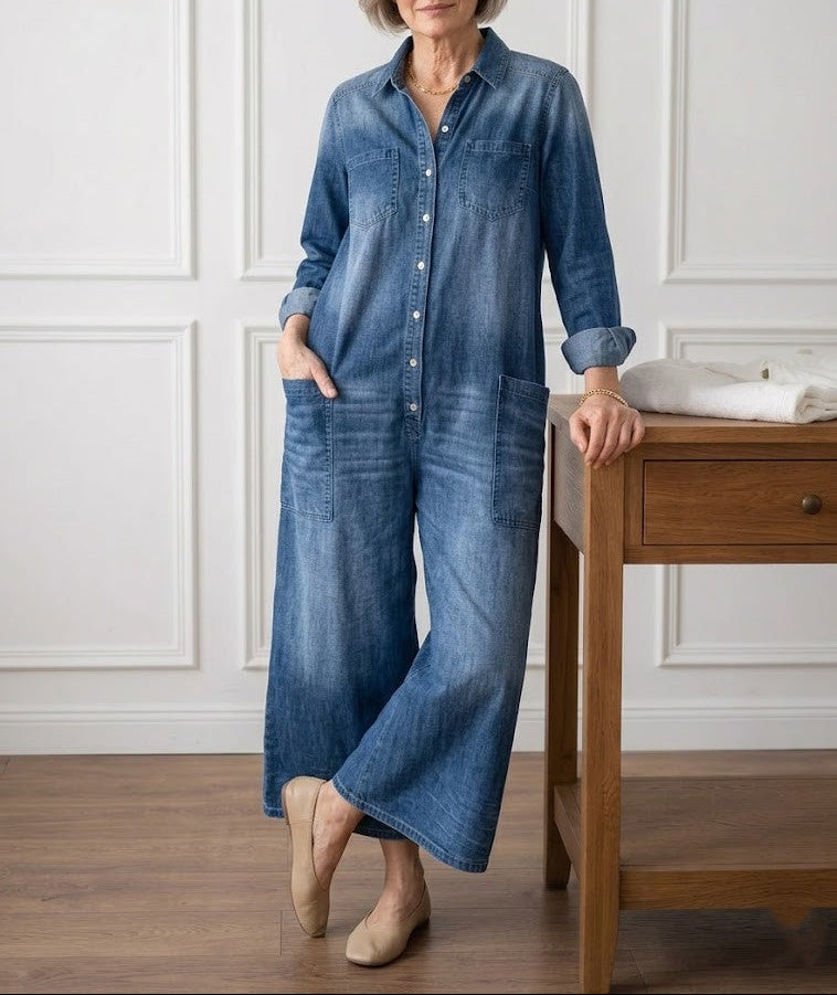 BEATRICE LUCCA | DIANA TUTA IN DENIM VINTAGE CON BOTTONI DA DONNA